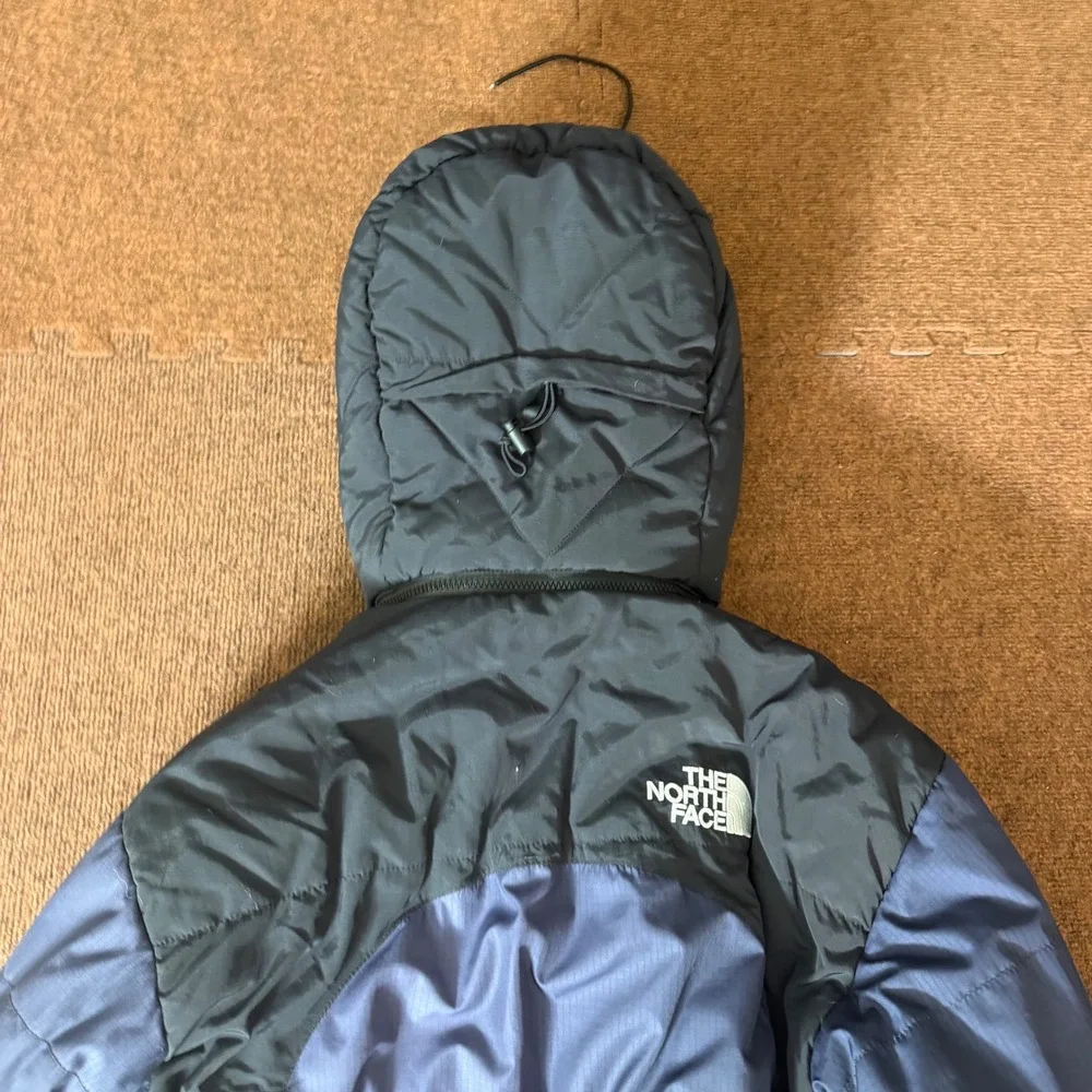 B+ The North Face Mens Navy Black Hooded Puffer Jacket Parka 87003‎ Size Medium